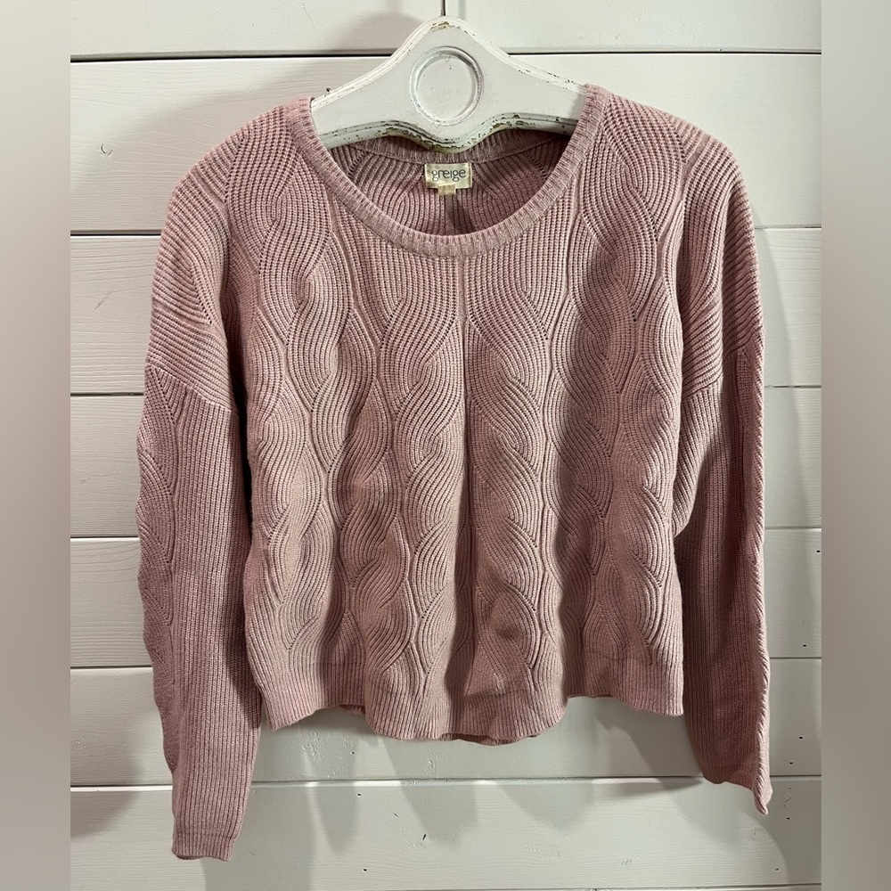 GREIGE – Textured Knit Sweater Rose Mauve L